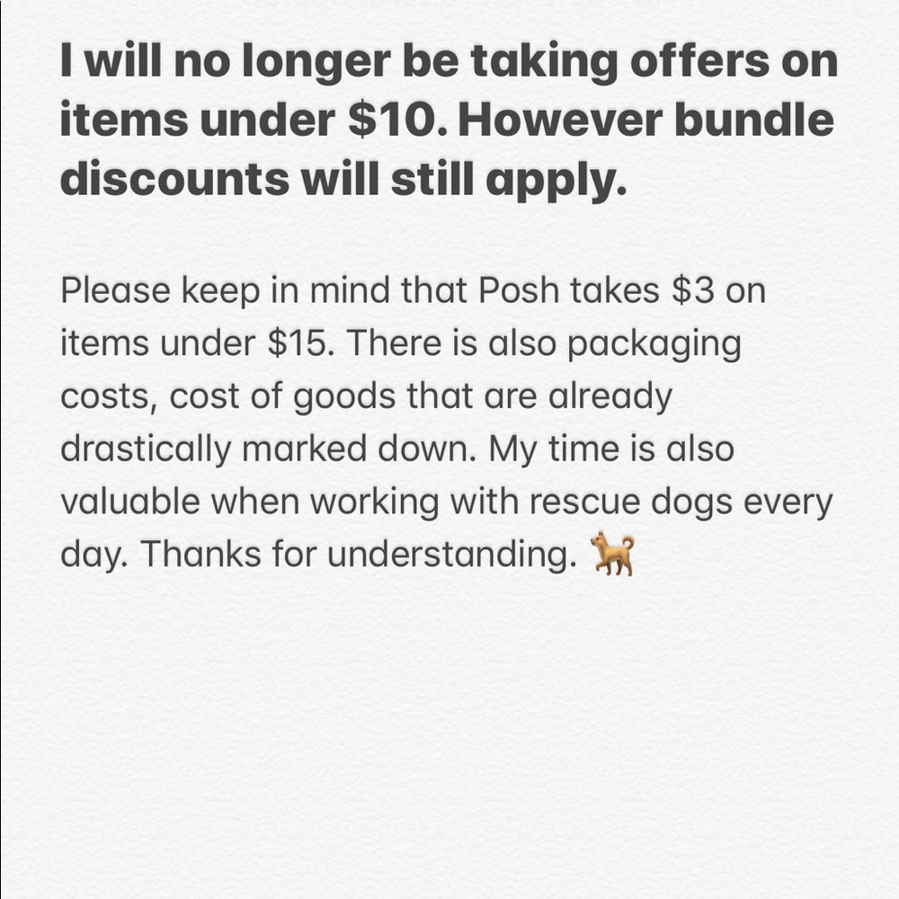 Respectful offers still welcome on items over $10